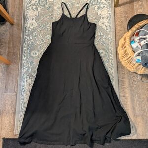 Pact Black Spaghetti Strap Maxi Sundress With Pockets NWOT